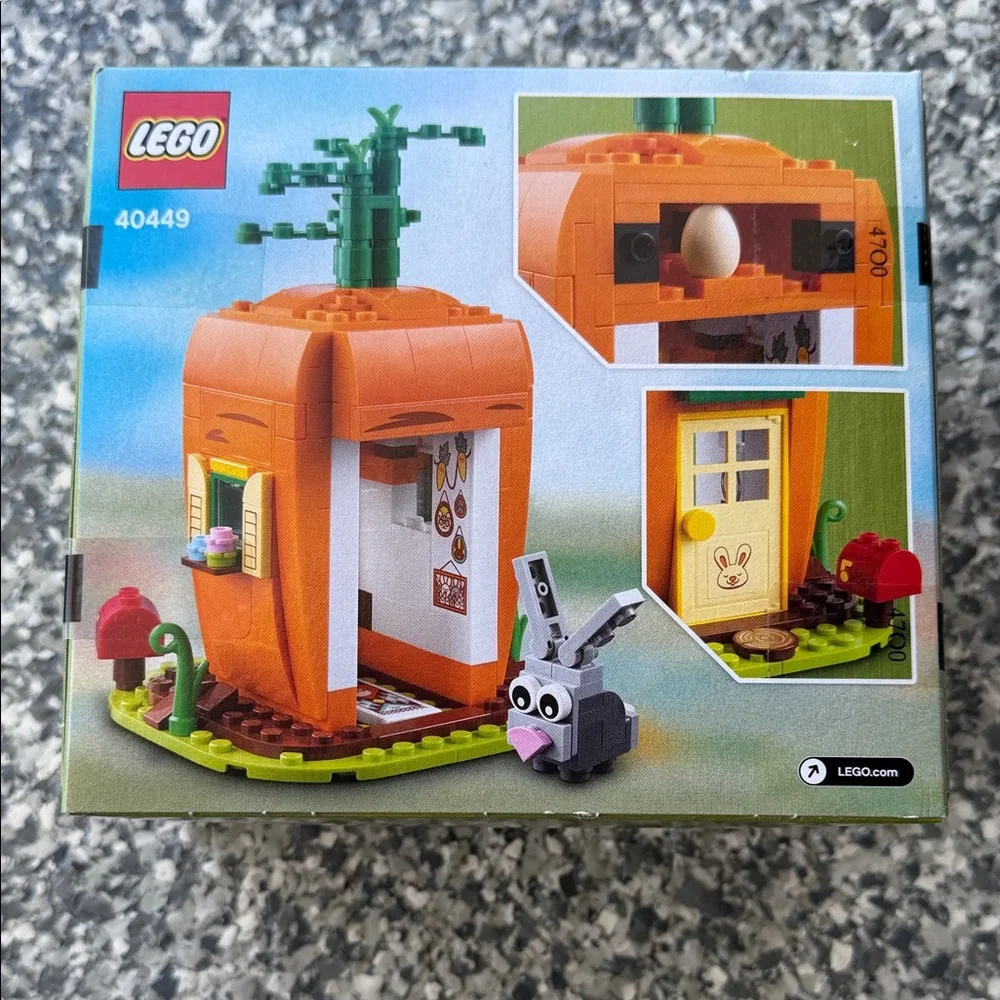 LEGO Orange Carrot Cottage Set with Green Accents and Gray Bunny
